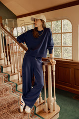 Navy Cropped Comfort Stretch Oliver Pullover