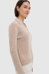 Sandstone Cashmere Cassidy Polo Sweater