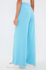 Milky Blue Wide Leg Comfort Stretch Finn Pants