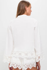 White Iyla Soutache Long Sleeve Blouse