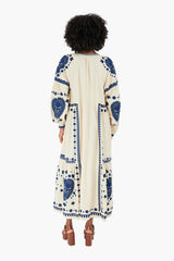 Cream Holly Soutache Longsleeve Dress