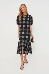 Black Eyelet Lewis Dress