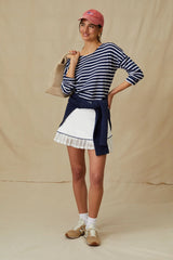 White Cane Ruffle 14 Inch Eleanor Tennis Skirt