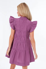 Crocus Steph Cotton Flutter Sleeve Tunic Dress