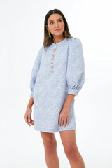 Blue Jacquard Samantha Mini Dress