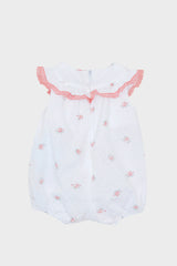 White Floral Baby Romper