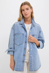 90s Blue Organic Denim Overshirt