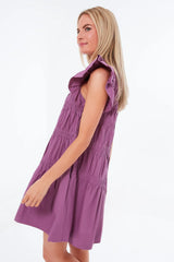 Crocus Steph Cotton Flutter Sleeve Tunic Dress