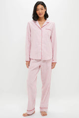 Antique Red Ticking Long Sleeve Pants Set