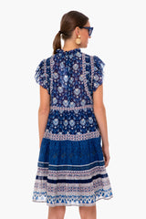 Navy Brigitte Border Mini Dress