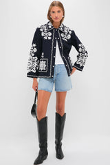 Navy Liliana Applique Jacket