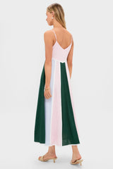 Pink, Green and Blue Striped Baxter Maxi Dress