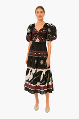 Black Liora Puff Sleeve Cut Out Dress