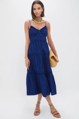 Blueberry Camden Cotton Poplin Tank Midi Dress