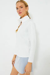 White Performance Jersey Carver Quarter Zip Tee