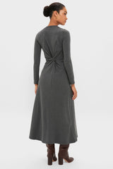 Heathered Charcoal Long Sleeve Volta Dress