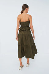Exclusive Olive Tiered Maxi Dress