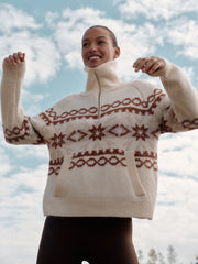 Whitecap Grey Fairisle Cai Half Zip