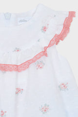 White Floral Baby Romper