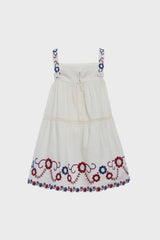 White Soren Embroidery Sleeveless Dress
