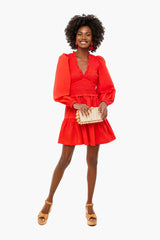 Scarlet Gaia Solid Cotton Long Sleeve Mini Dress