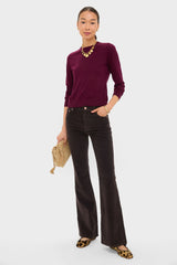 Winetasting Cashmere Silk Long Sleeve Katie Tee