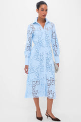 Dream Blue Long Sleeve Shirt Dress