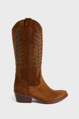 Peat Goldie Embroidered Suede Cowboy Boots