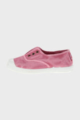 Washed Pink Canvas Laceless Sneaker
