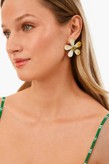 Exclusive White Daisy Horn Studs