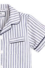 Kid's Navy French Ticking Short Set