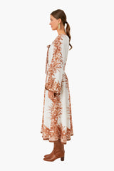 Khaki Floral Cryssa Dress