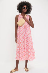 Coral Medallion Salty Paloma Caftan