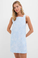 Blue Checkerboard Classic Mini Shift Dress
