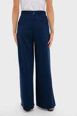 Navy Wide Leg Comfort Stretch Finn Pants