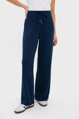 Navy Wide Leg Comfort Stretch Finn Pants