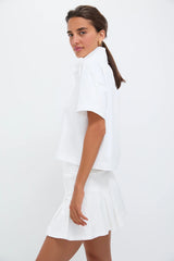 White Performance Jersey Cropped Caroline Polo