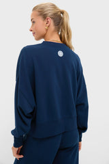 Navy Cropped Comfort Stretch Oliver Pullover