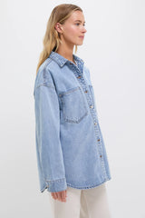 90s Blue Organic Denim Overshirt