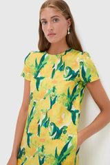 Zesty Swing Dress with Feathers
