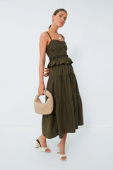 Exclusive Olive Tiered Maxi Dress