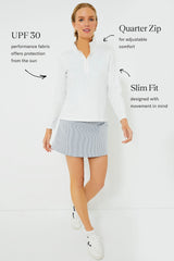 White Performance Jersey Carver Quarter Zip Tee