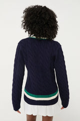 Marine Classic Cable Knit Tennis Sweater