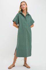 Green Stripe Reina Dress