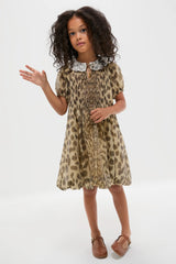 Cream Claude Print Bubble Dress