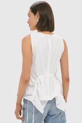 White Camden Cotton Poplin Tank Top