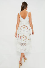White Edwina Embroidery Sleeveless Dress