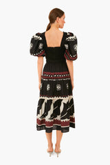 Black Liora Puff Sleeve Cut Out Dress