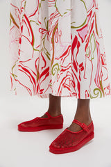 Red Netted Mesh Rita Mary Janes