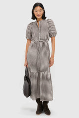 Exclusive Cocoa Gingham Lucy Dress